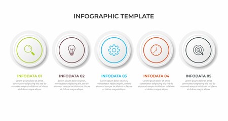 Presentation business infographic template with 5 options