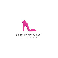 Women's shoes logo design High heel shoe icon template