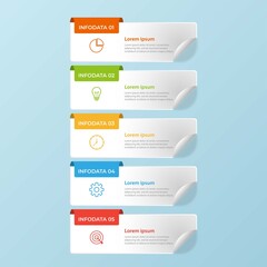 Presentation business infographic template with 5 options