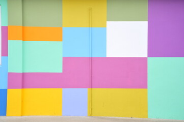 벽, 학교, 컬러, 색감, 색상
