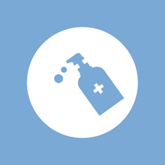 Disinfection. Hand sanitizer bottle icon, washing gel. Vector illustrationDisinfection. Hand sanitizer bottle icon, washing gel. Vector illustration	
