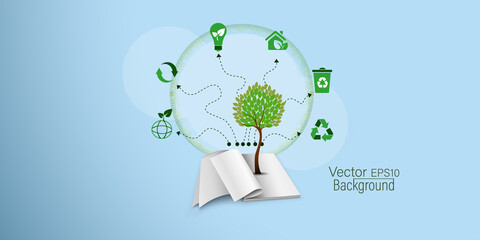 Abstract background concept protection planet ecology earth flat style.