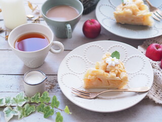 アップルパイでティータイム