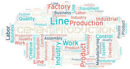 Obraz premium Cement Production word cloud create with text only.
