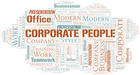 Obraz premium Corporate People vector word cloud, made with text only.