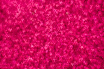 shiny pink red bokeh heart shape