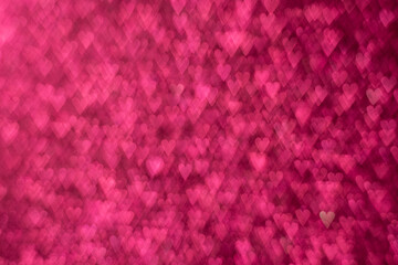 shiny pink red bokeh heart shape