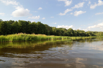 Summer ride in sunny weather on the river Viliya, Belarus