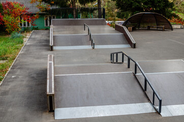 Small skate park without people