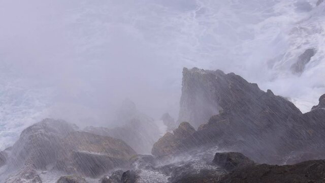 Close shot of Le Souffleur, a natural geyser in Piton Saint-Leu on Reunion Island