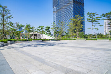 CBD building and empty ground in Nansha, Guangzhou, China