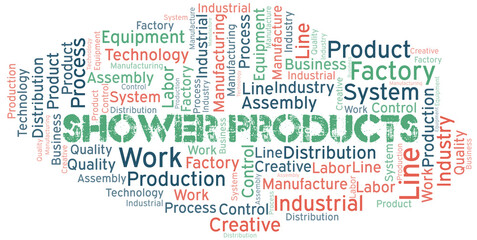 Fototapeta premium Shower Products word cloud create with text only.