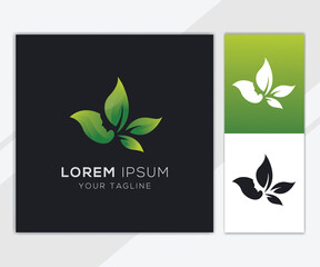 Natural beauty with leaf abstract logo template