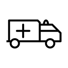 Ambulance Vector Icon Stroke Line Design with Editable Stroke