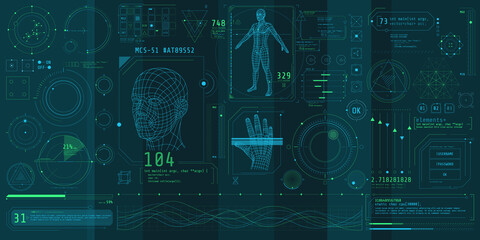 A set of thin elements on the topic of Bio Scanning.