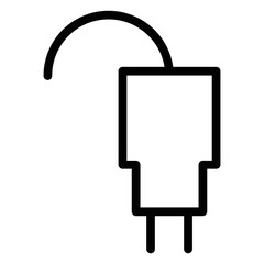 Phone charger line icon. linear style mark for mobile concepts and web design. Power adapter outline vector icon. Symbol, logo illustration. Vector graphics, editable isolated on white background