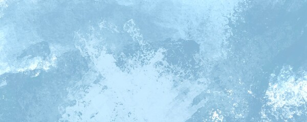 Sfondo acquerello in pittura azzurra e bianca con trama angosciata nuvoloso e grunge marmorizzato, nebbia morbida, nebuloso e colori pastello, web banner astratto. Bianco al centro.