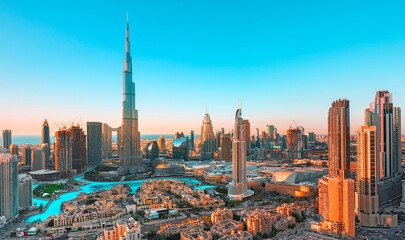 ,dubai, UAE ,Dubai skyscrapers in beautiful city center and Sheikh Zayed road traffic,Dubai,United Arab Emirates