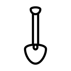 Shovel line icons, build & repair elements, construction tools, linear pattern on white background,