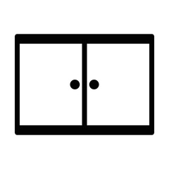 wardrobe line icon, line vector sign, linear pictogram isolated on black. logo illustration