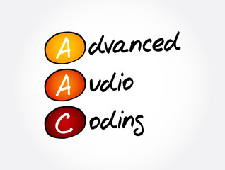 AAC - Advanced Audio Coding acronym, technology concept background