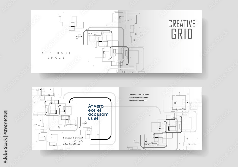 Aufkleber Modern leaflet template with abstract pattern. Brochure template for promotion design. Business advertising promotion