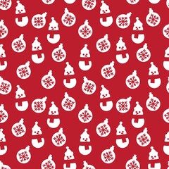 Red Christmas Snowman seamless pattern background