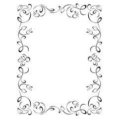 frame 68. decorative rectangular frame with stylized flowers, leaves, bells and vignettes 