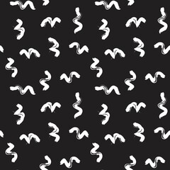Black and White Brush Strokes Seamless Pattern Background