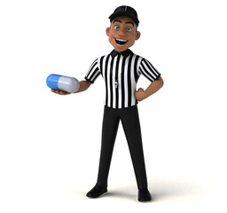 Fun 3D Illustration of an american Referee