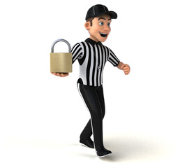 Fun 3D Illustration of an american Referee