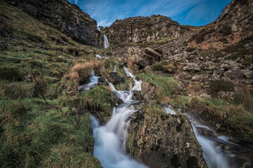 A waterfall in the mountains of the south Wales Valley's. 