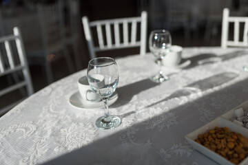 table set for a wedding reception