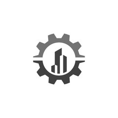 building machines vector logo design template
