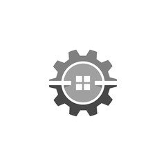 building machines vector logo design template
