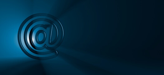 abstract contact icon in front of fog background - 3D Illustration