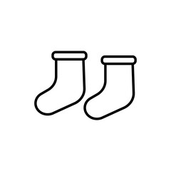 Christmas Socks Icon Vector Flat Background