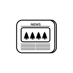 Christmas Newspaper Icon Vector Flat Background