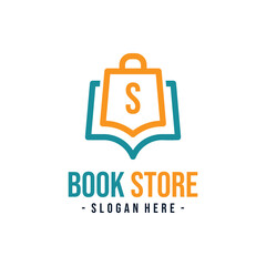 Book Store Logo Design Template. Vector illustration