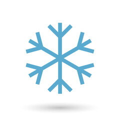 Snowflake icon, winter symbol, template flat graphic design, cold sign, Xmas time, isolated temperature button for app, vector illustration