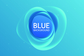 Abstract blue background with liquid round. Eps10 vector illustration.