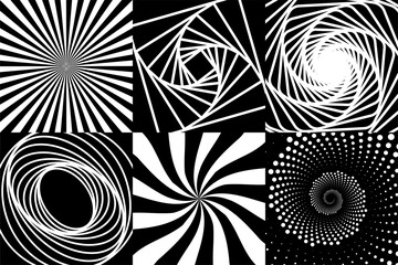 Hypnotic psychedelic spiral background. Vector illustration