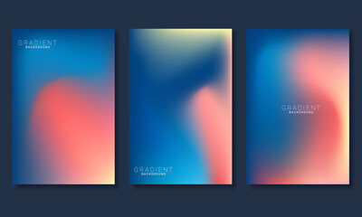 Abstract vector multicolored blurred background set
