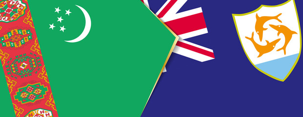 Turkmenistan and Anguilla flags, two vector flags.