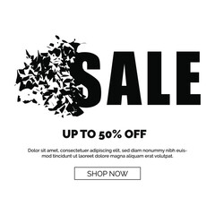 Explosion sale banner template design. Discount concept, up to 50% off. Eps10 vector illustration.