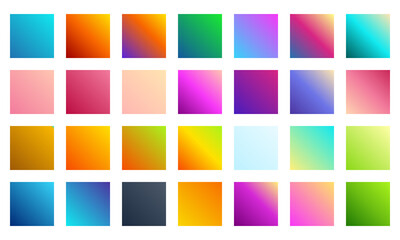 Collection of colorful smooth gradient background