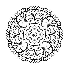 Swirl infinity circle vector mandala coloring book