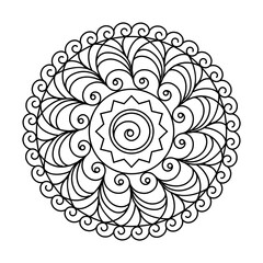 Swirl infinity circle vector mandala coloring book