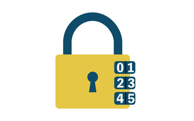 鍵のかかったダイヤル式の南京錠のイラスト