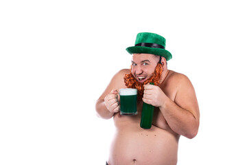 St.Patrick 's Day. Funny fat man.